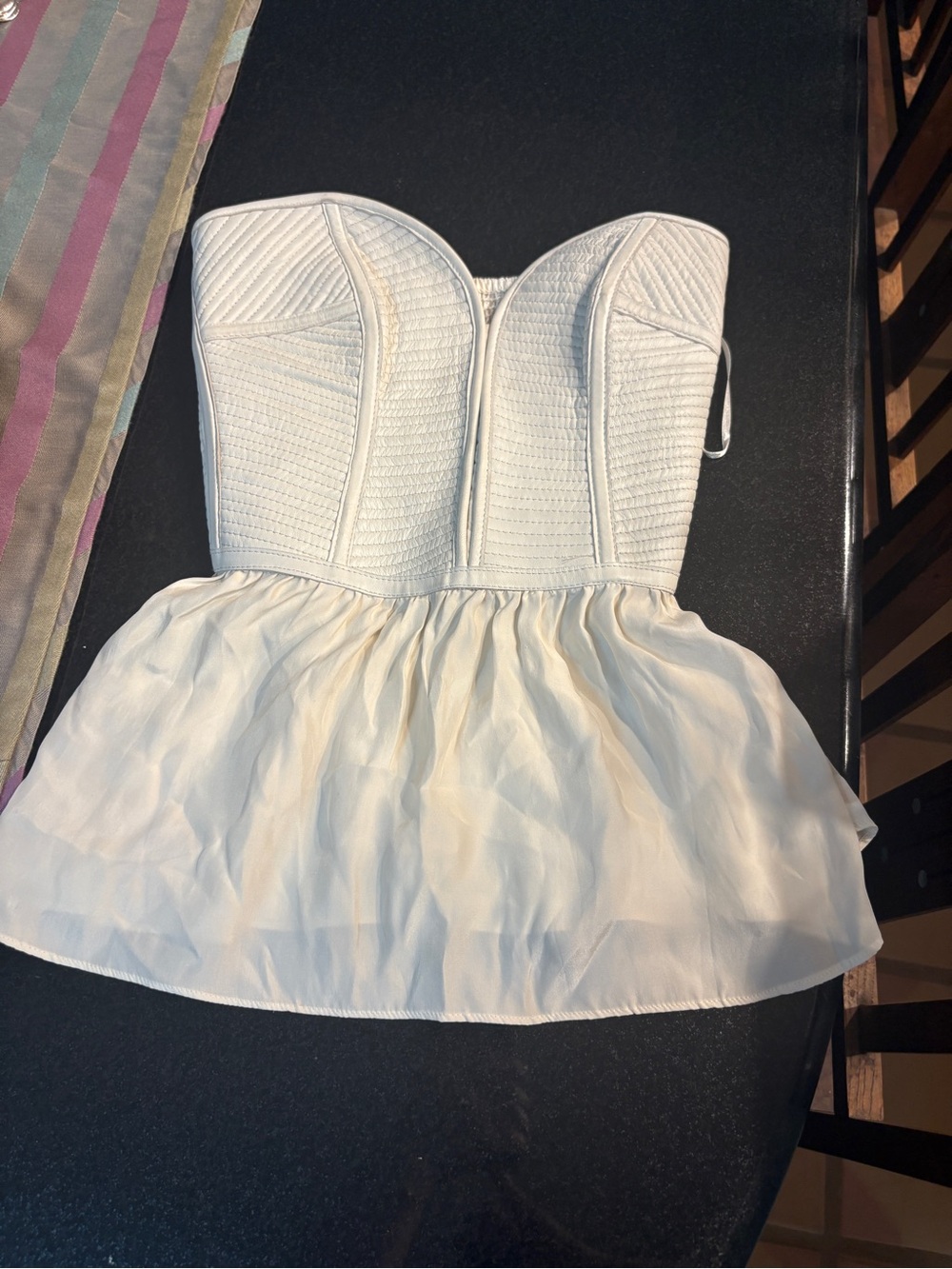 New Ivory Strapless Peplum Bustier Top